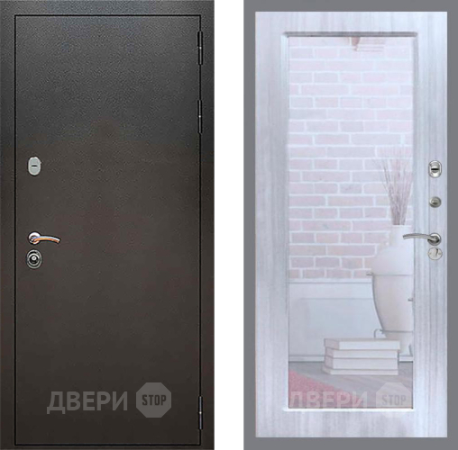 Входная металлическая Дверь Рекс (REX) 5 Серебро Антик Зеркало Пастораль Сандал белый в Краснознаменске