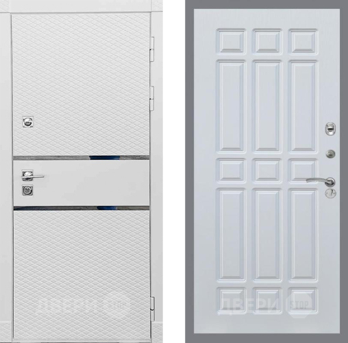 Входная металлическая Дверь Рекс (REX) 15 Силк Сноу FL-33 Белый ясень в Краснознаменске