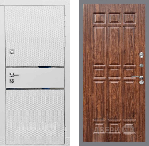 Входная металлическая Дверь Рекс (REX) 15 Силк Сноу FL-33 орех тисненый в Краснознаменске