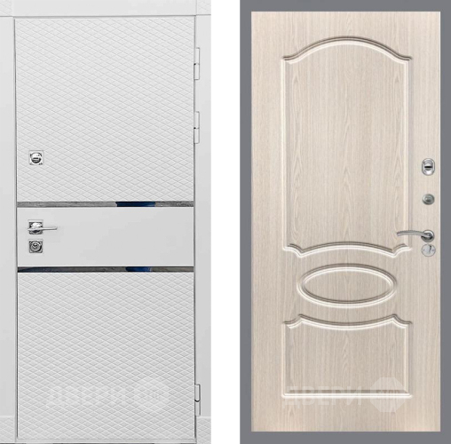 Входная металлическая Дверь Рекс (REX) 15 Силк Сноу FL-128 Беленый дуб в Краснознаменске