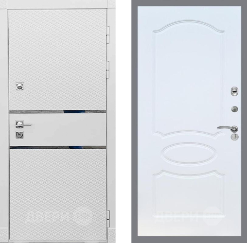 Входная металлическая Дверь Рекс (REX) 15 Силк Сноу FL-128 Белый ясень в Краснознаменске