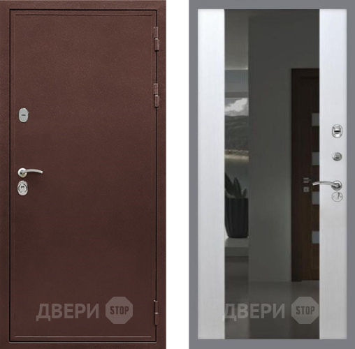 Входная металлическая Дверь Рекс (REX) 5А СБ-16 с Зеркалом Лиственница беж в Краснознаменске