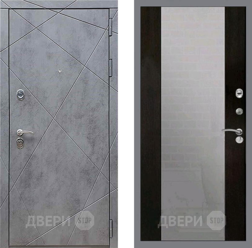 Входная металлическая Дверь Рекс (REX) 13 Бетон Темный СБ-16 Зеркало Венге в Краснознаменске