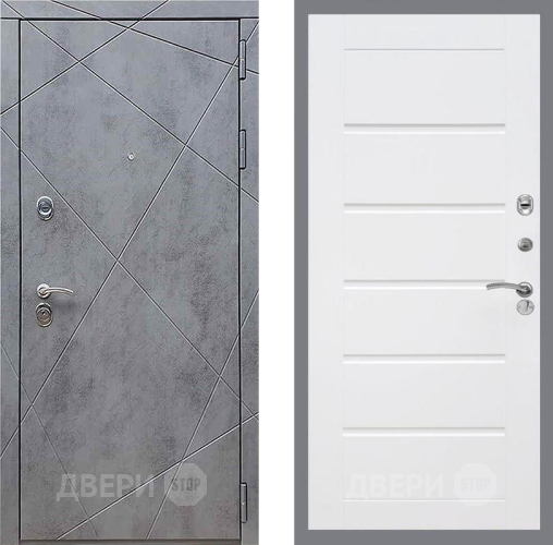 Входная металлическая Дверь Рекс (REX) 13 Бетон Темный Сити Белый ясень в Краснознаменске
