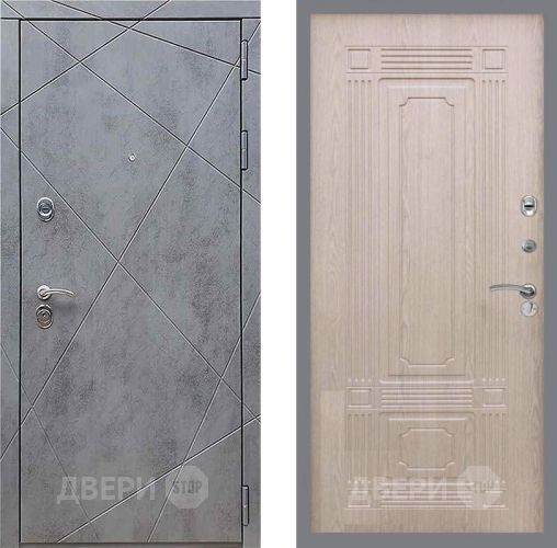 Входная металлическая Дверь Рекс (REX) 13 Бетон Темный FL-2 Беленый дуб в Краснознаменске