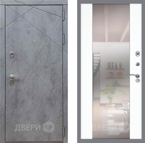 Входная металлическая Дверь Рекс (REX) 13 Бетон Темный СБ-16 Зеркало Силк Сноу в Краснознаменске