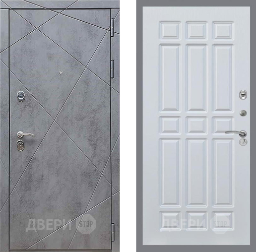 Входная металлическая Дверь Рекс (REX) 13 Бетон Темный FL-33 Белый ясень в Краснознаменске