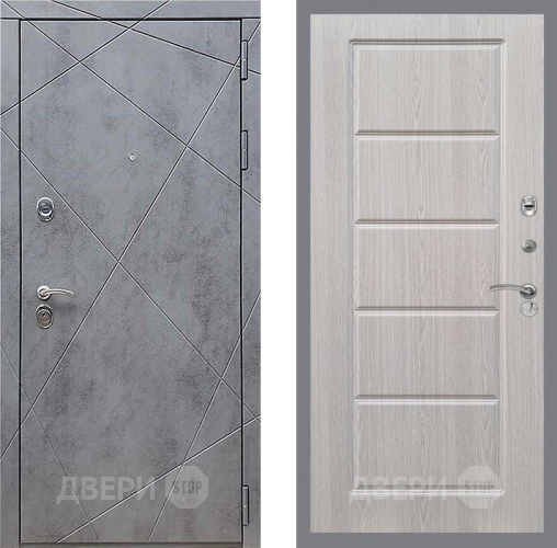 Входная металлическая Дверь Рекс (REX) 13 Бетон Темный FL-39 Беленый дуб в Краснознаменске