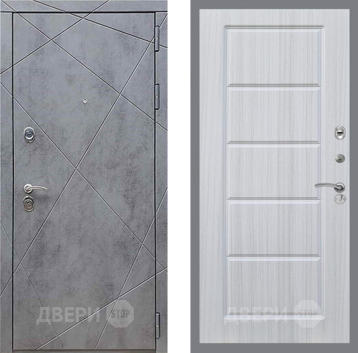 Входная металлическая Дверь Рекс (REX) 13 Бетон Темный FL-39 Сандал белый в Краснознаменске