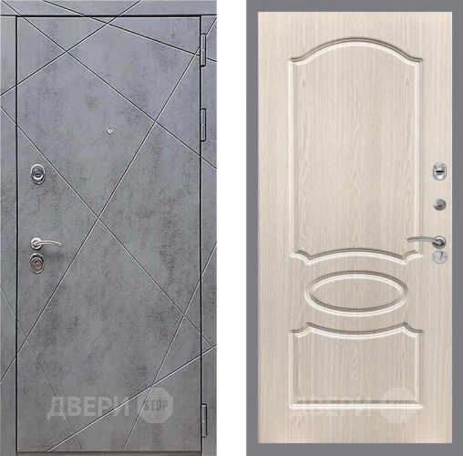 Входная металлическая Дверь Рекс (REX) 13 Бетон Темный FL-128 Беленый дуб в Краснознаменске