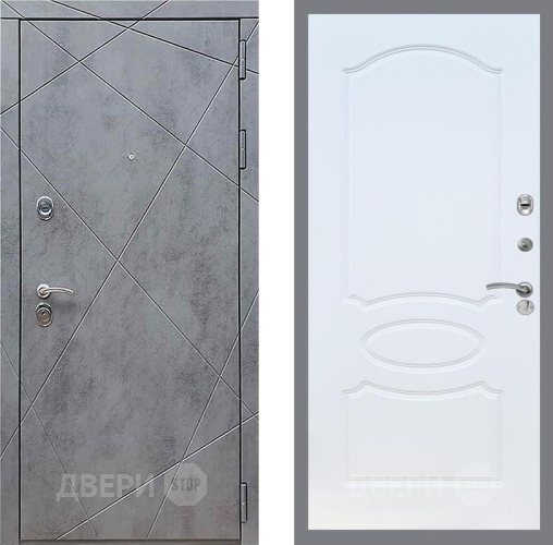 Дверь Рекс (REX) 13 Бетон Темный FL-128 Белый ясень в Краснознаменске