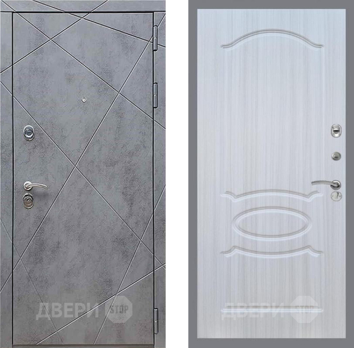 Входная металлическая Дверь Рекс (REX) 13 Бетон Темный FL-128 Сандал белый в Краснознаменске