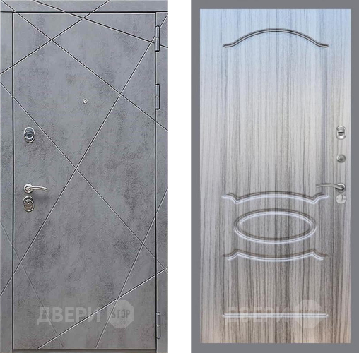 Входная металлическая Дверь Рекс (REX) 13 Бетон Темный FL-128 Сандал грей в Краснознаменске