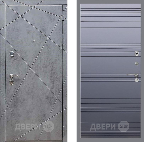 Входная металлическая Дверь Рекс (REX) 13 Бетон Темный Line Силк титан в Краснознаменске