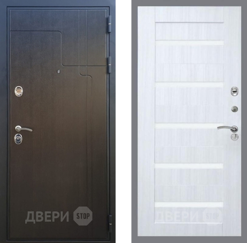 Входная металлическая Дверь Рекс (REX) Премиум-246 СБ-14 стекло белое Сандал белый в Краснознаменске