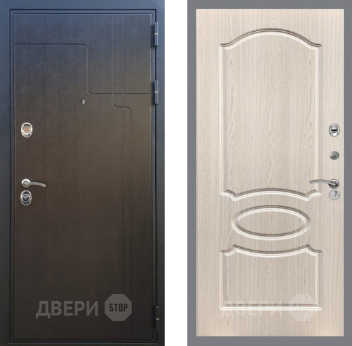 Входная металлическая Дверь Рекс (REX) Премиум-246 FL-128 Беленый дуб в Краснознаменске