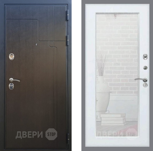 Входная металлическая Дверь Рекс (REX) Премиум-246 Зеркало Пастораль Белый ясень в Краснознаменске