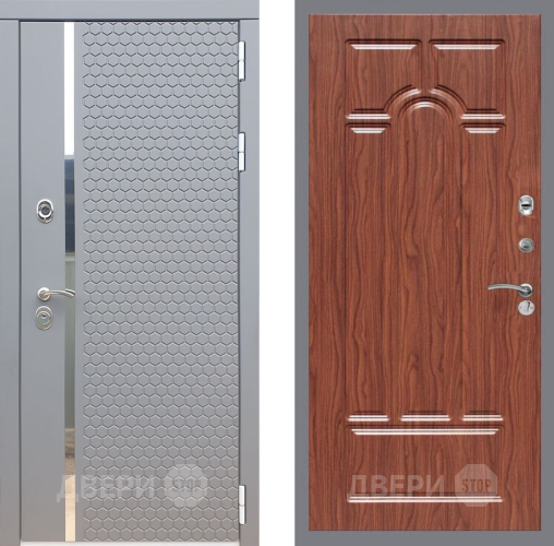Входная металлическая Дверь Рекс (REX) 24 FL-58 орех тисненый в Краснознаменске