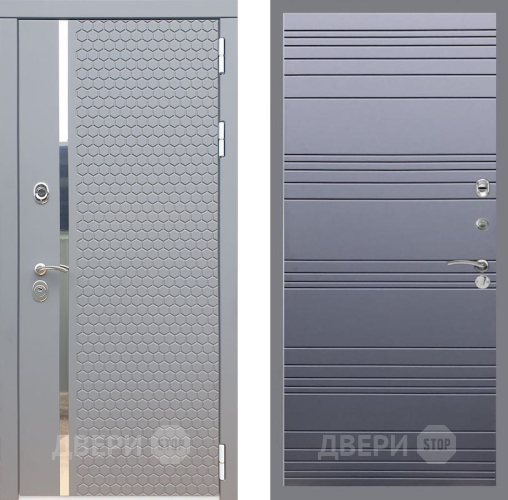 Входная металлическая Дверь Рекс (REX) 24 Line Силк титан в Краснознаменске