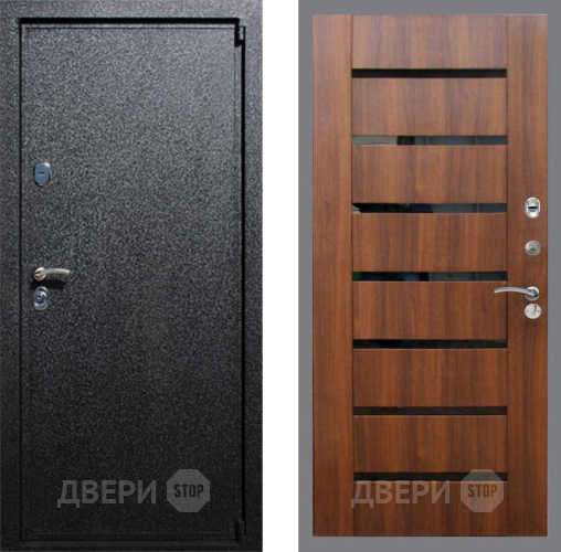 Входная металлическая Дверь Рекс (REX) 3 СБ-14 стекло черное Орех бренди в Краснознаменске