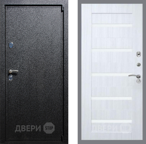 Входная металлическая Дверь Рекс (REX) 3 СБ-14 стекло белое Сандал белый в Краснознаменске