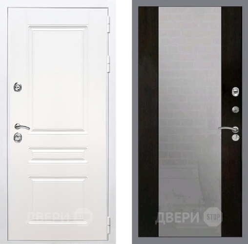 Дверь Рекс (REX) Премиум-н Силк Сноу СБ-16 Зеркало Венге в Краснознаменске