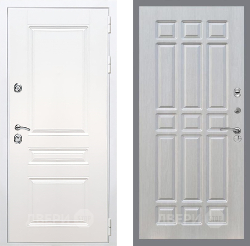 Входная металлическая Дверь Рекс (REX) Премиум-н Силк Сноу FL-33 Лиственница беж в Краснознаменске