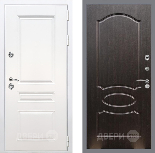 Входная металлическая Дверь Рекс (REX) Премиум-н Силк Сноу FL-128 Венге светлый в Краснознаменске
