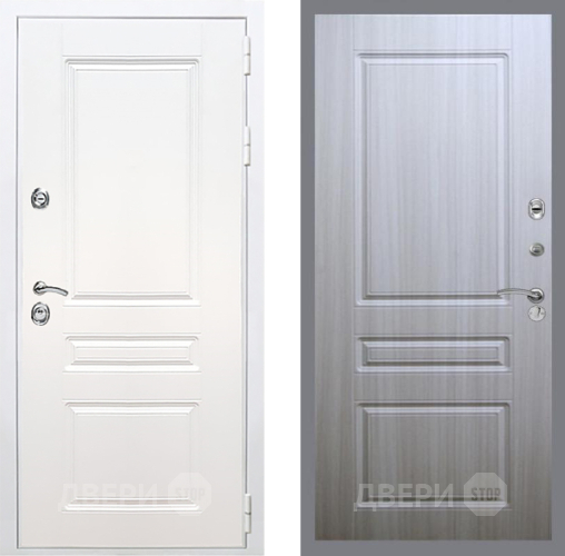 Входная металлическая Дверь Рекс (REX) Премиум-н Силк Сноу FL-243 Сандал белый в Краснознаменске