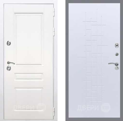 Входная металлическая Дверь Рекс (REX) Премиум-н Силк Сноу FL-289 Белый ясень в Краснознаменске