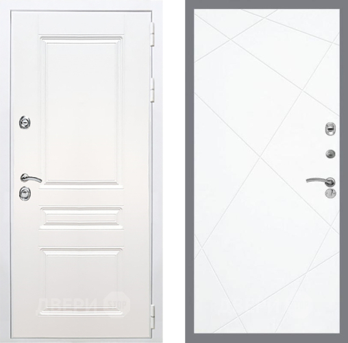 Входная металлическая Дверь Рекс (REX) Премиум-н Силк Сноу FL-291 Силк Сноу в Краснознаменске