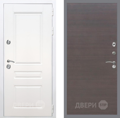 Входная металлическая Дверь Рекс (REX) Премиум-н Силк Сноу GL венге поперечный в Краснознаменске