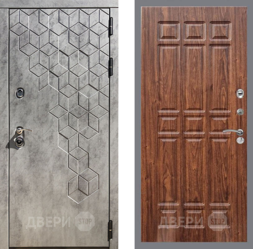 Входная металлическая Дверь Рекс (REX) 23 FL-33 орех тисненый в Краснознаменске