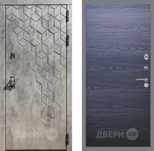 Входная металлическая Дверь Рекс (REX) 23 GL Дуб тангенальный черный в Краснознаменске