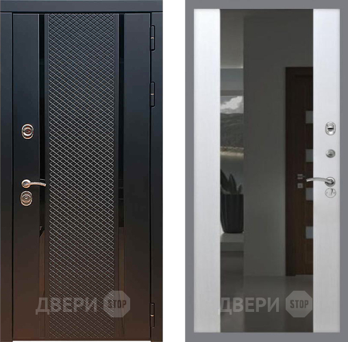 Входная металлическая Дверь Рекс (REX) 25 СБ-16 Зеркало Белый ясень в Краснознаменске