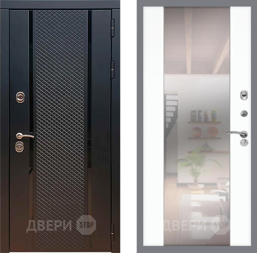 Входная металлическая Дверь Рекс (REX) 25 СБ-16 Зеркало Силк Сноу в Краснознаменске