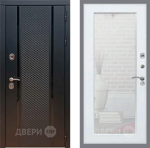 Входная металлическая Дверь Рекс (REX) 25 Зеркало Пастораль Белый ясень в Краснознаменске