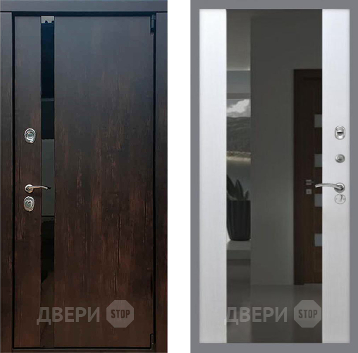 Дверь Рекс (REX) 26 СБ-16 Зеркало Белый ясень в Краснознаменске
