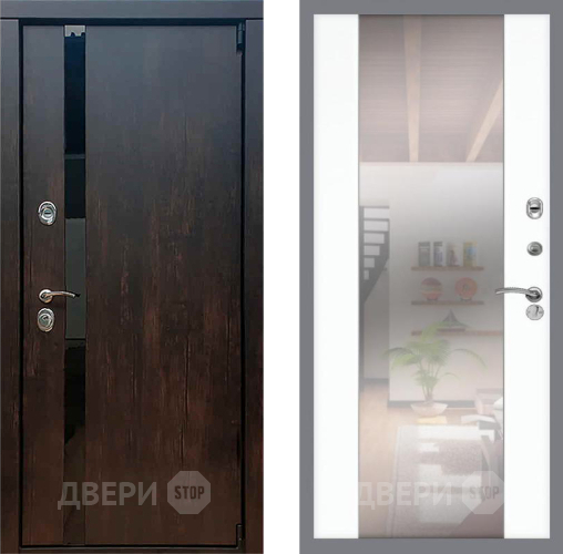 Входная металлическая Дверь Рекс (REX) 26 СБ-16 Зеркало Силк Сноу в Краснознаменске