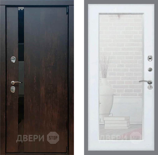 Входная металлическая Дверь Рекс (REX) 26 Зеркало Пастораль Белый ясень в Краснознаменске