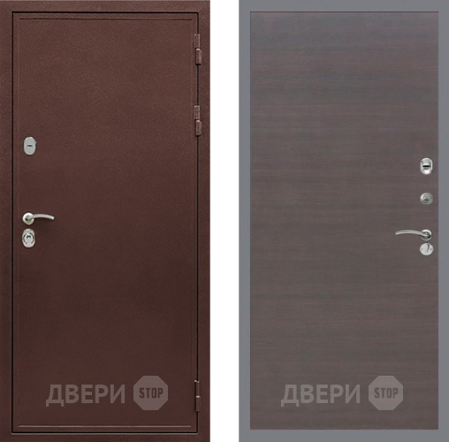 Входная металлическая Дверь Рекс (REX) 5 металл 3 мм GL венге поперечный в Краснознаменске