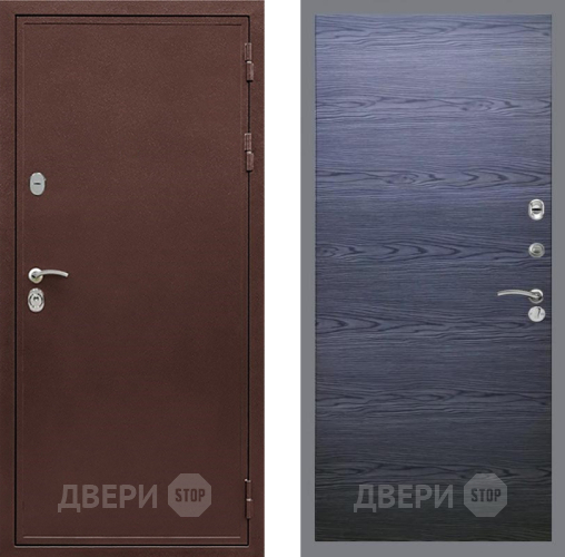 Дверь Рекс (REX) 5 металл 3 мм GL Дуб тангенальный черный в Краснознаменске