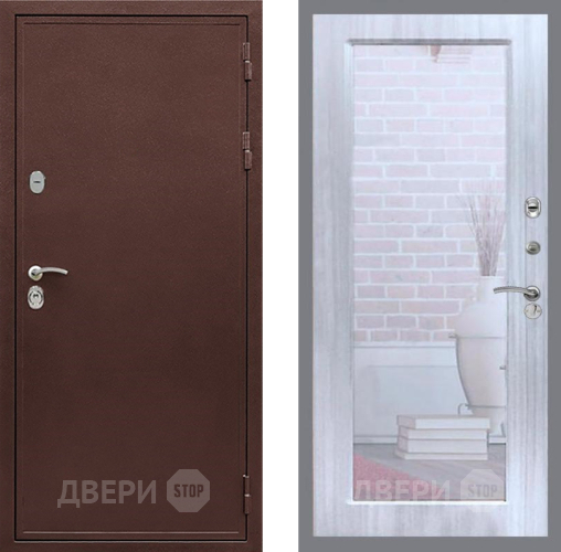 Дверь Рекс (REX) 5 металл 3 мм Зеркало Пастораль Сандал белый в Краснознаменске