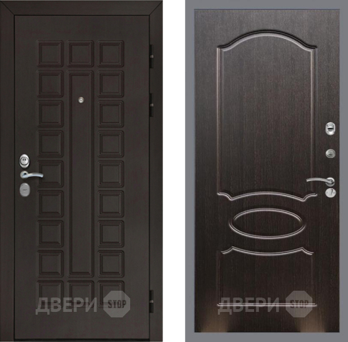 Входная металлическая Дверь Рекс (REX) Сенатор Cisa FL-128 Венге светлый в Краснознаменске