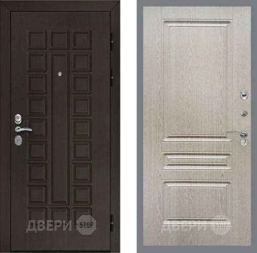 Входная металлическая Дверь Рекс (REX) Сенатор Cisa FL-243 Беленый дуб в Краснознаменске