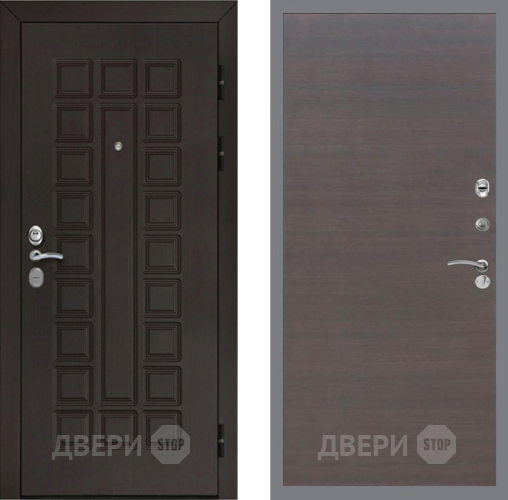 Входная металлическая Дверь Рекс (REX) Сенатор Cisa GL венге поперечный в Краснознаменске