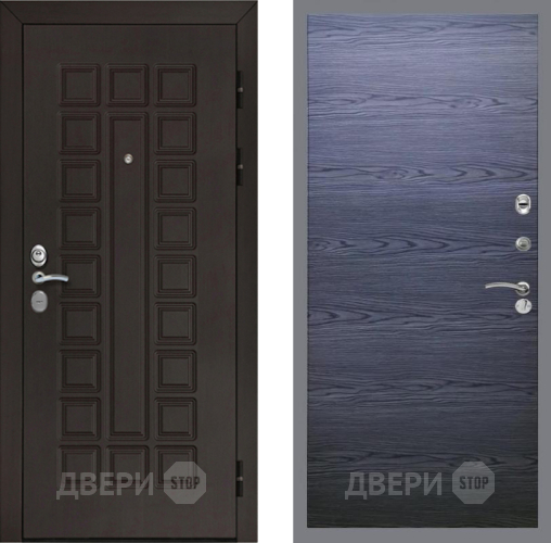 Входная металлическая Дверь Рекс (REX) Сенатор Cisa GL Дуб тангенальный черный в Краснознаменске