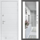 Входная металлическая Дверь Лабиринт (LABIRINT) Трендо Зеркало Максимум Белый софт в Краснознаменске