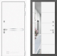 Входная металлическая Дверь Лабиринт (LABIRINT) Лайн White Зеркало 19 Белый софт в Краснознаменске