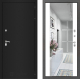 Входная металлическая Дверь Лабиринт (LABIRINT) Classic шагрень черная Зеркало Максимум Белый софт в Краснознаменске